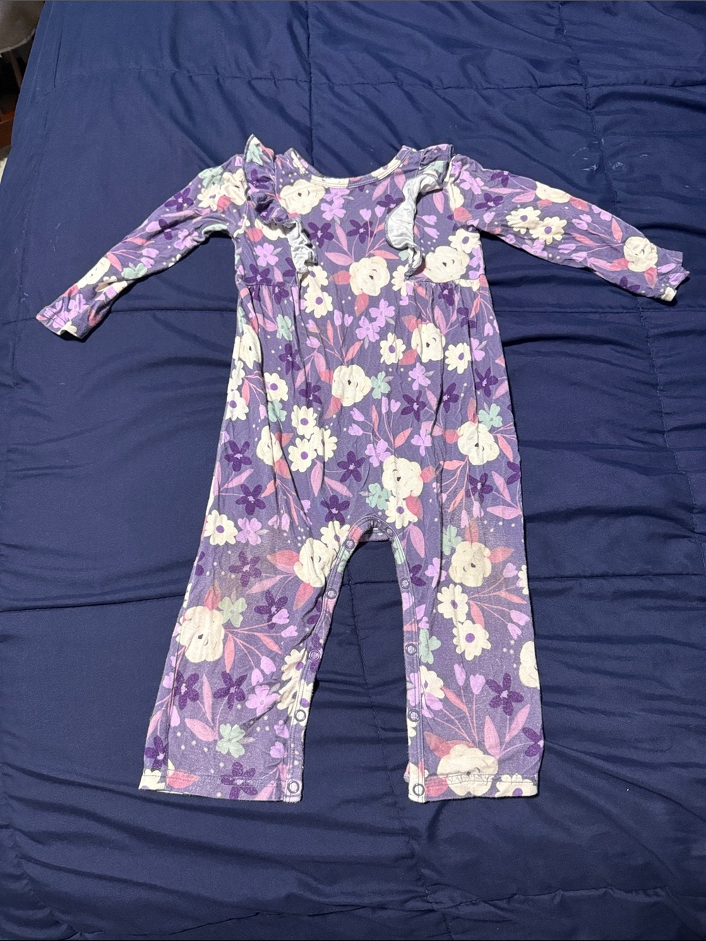 Little Sleepies Purple Floral One-Piece Bodysuit